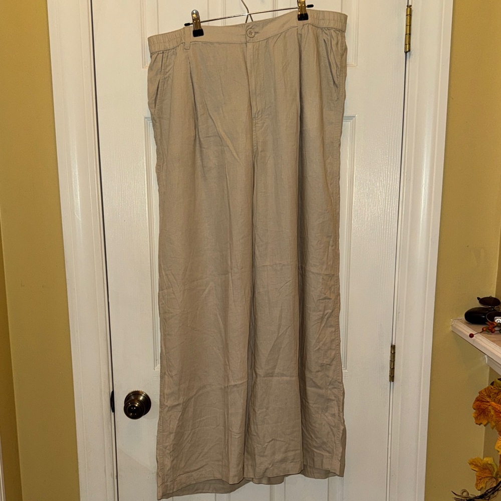 Aerie Women's Tan Wide-Leg Trousers
